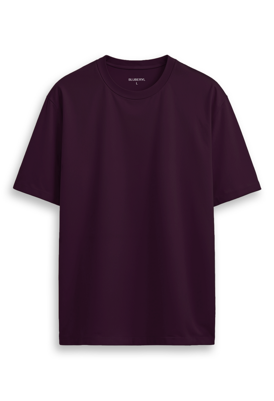 Oversized combed cotton solid Tshirt - Deep purple