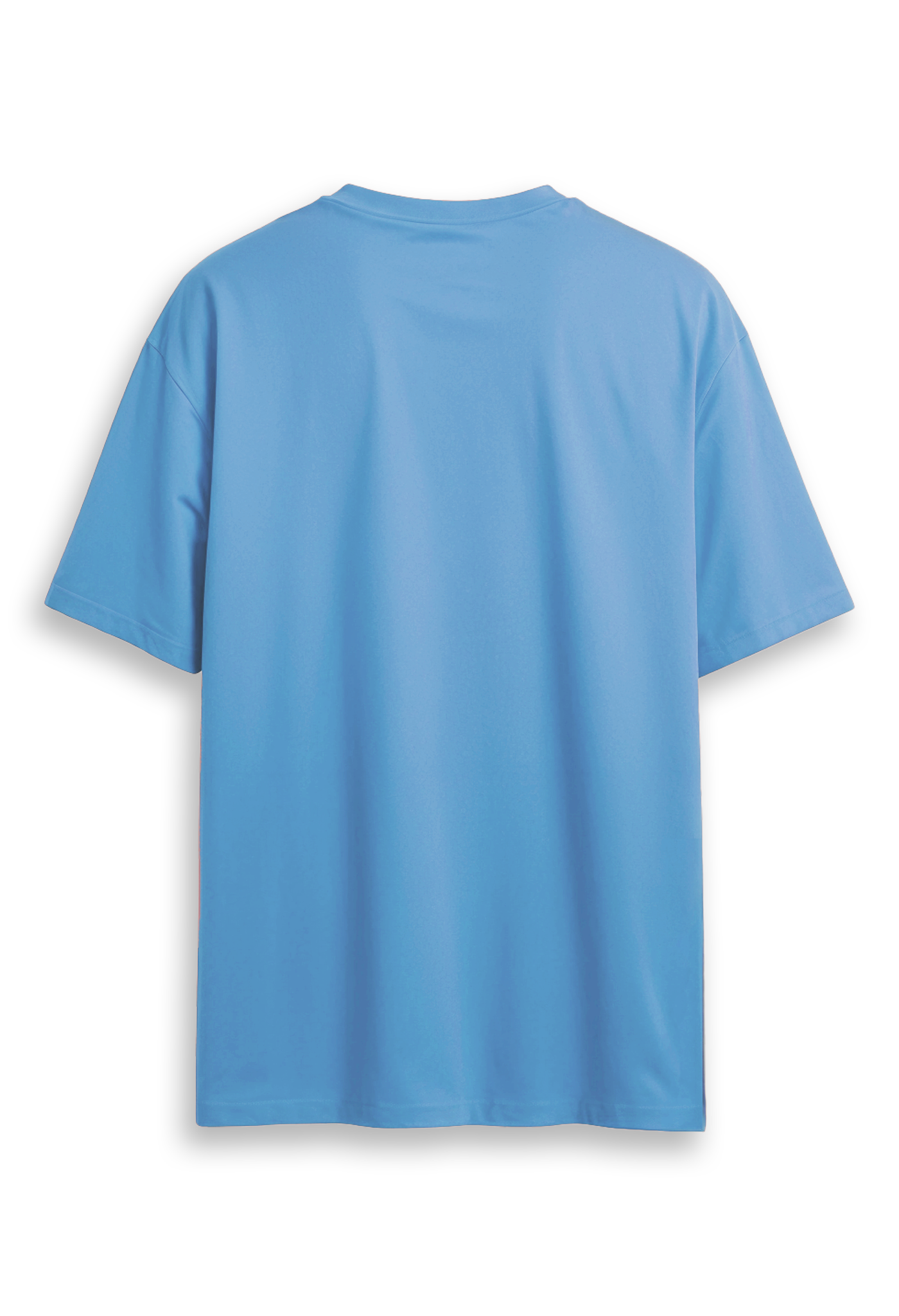 Oversized combed cotton solid Tshirt - Cobalt Blue