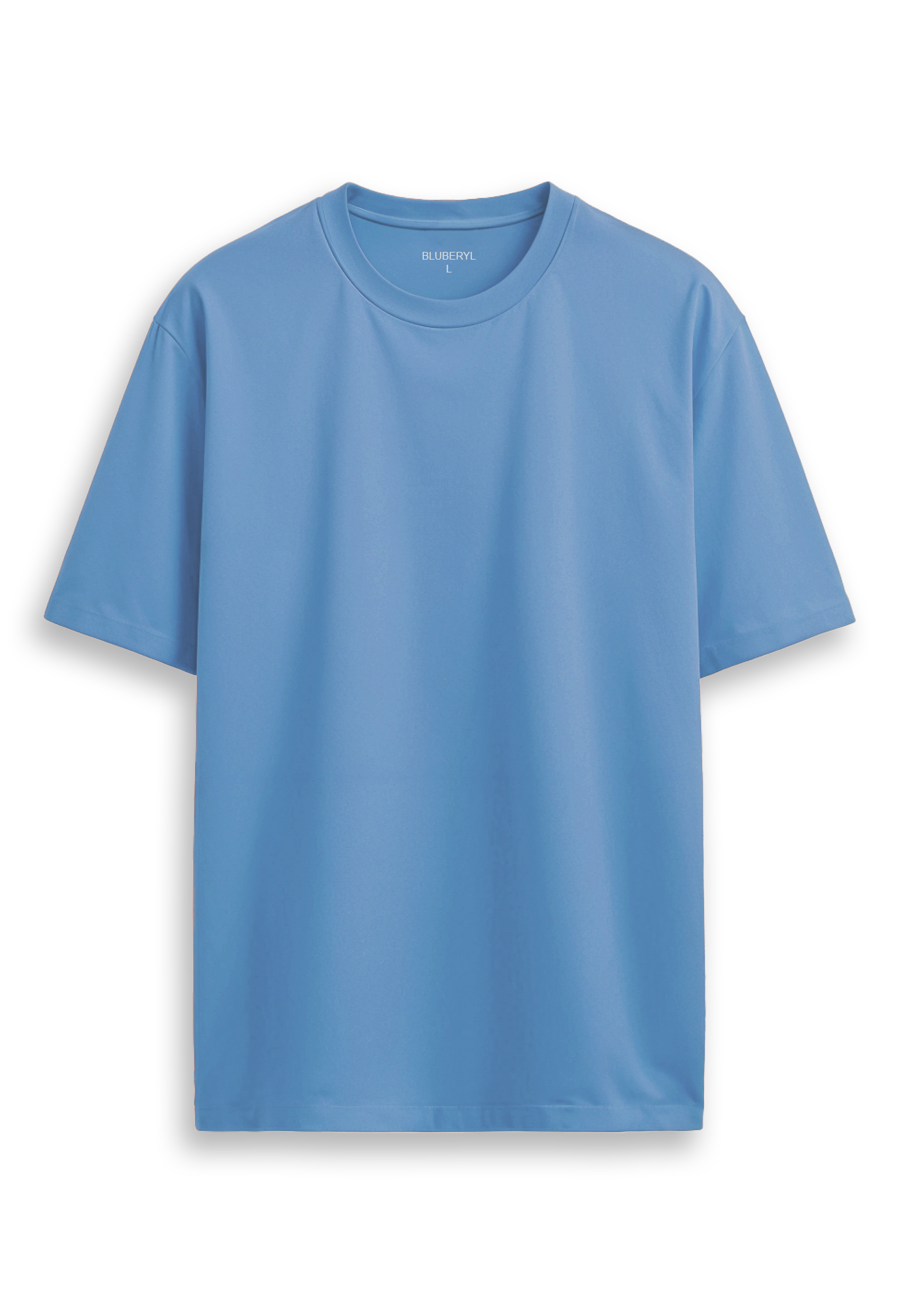 Oversized combed cotton solid Tshirt - Cobalt Blue