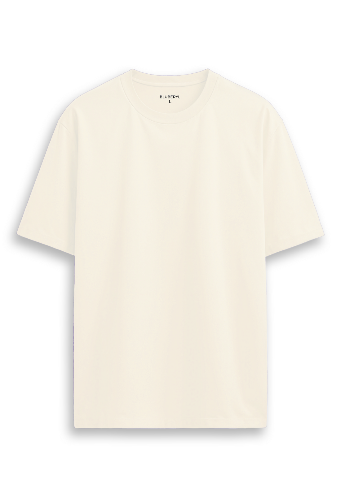 Oversized combed cotton solid Tshirt - Half White