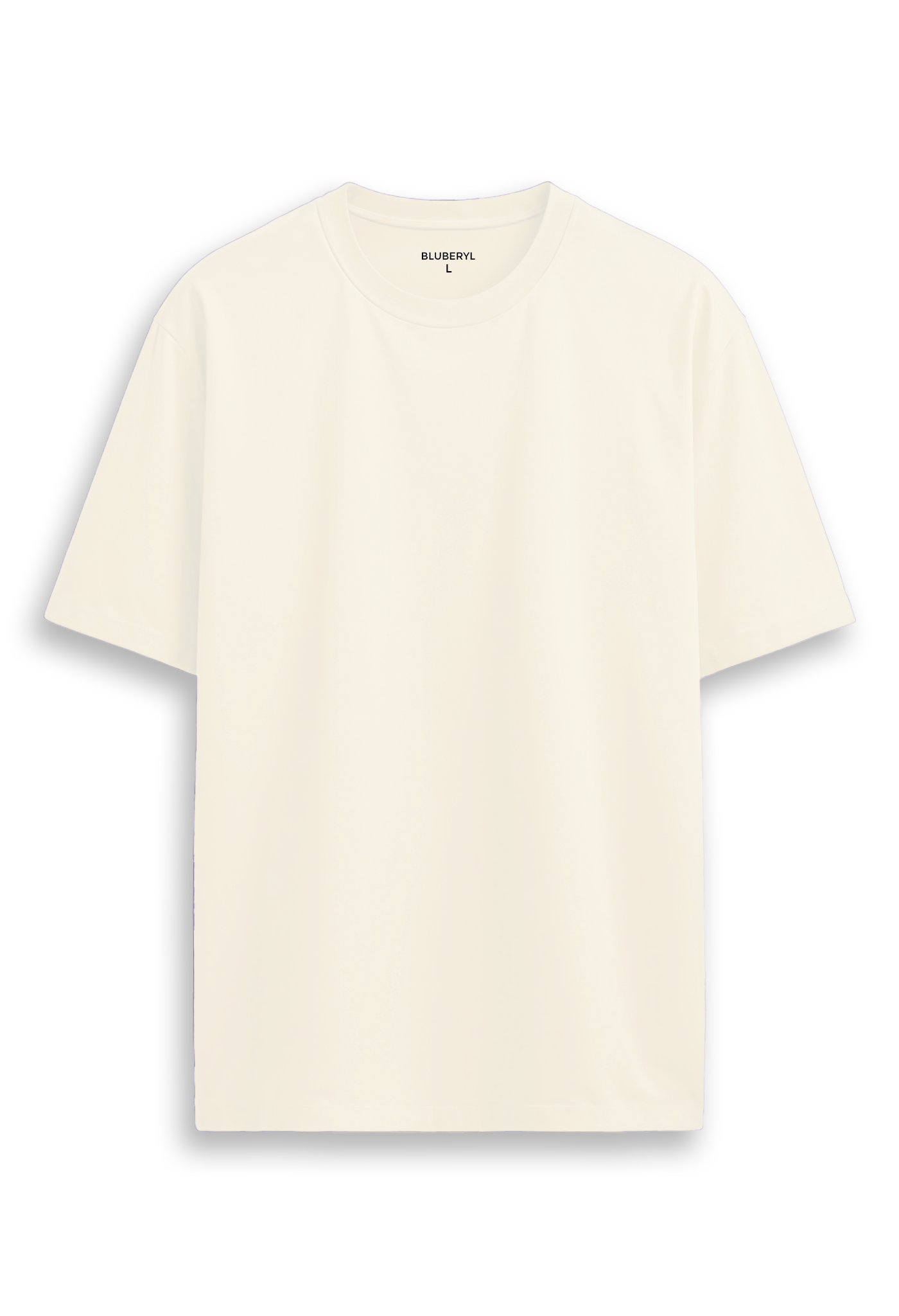 Oversized combed cotton solid Tshirt - Half White
