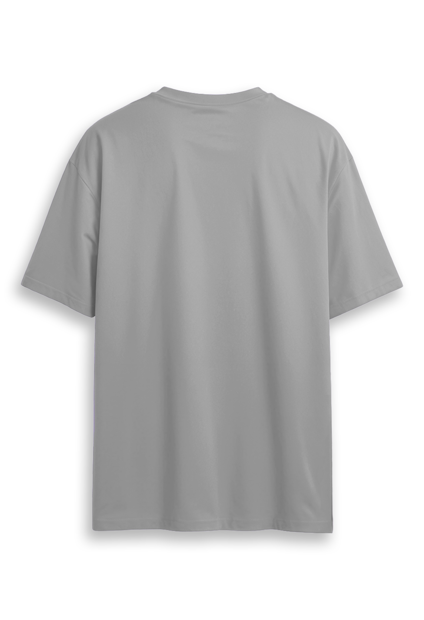 Oversized combed cotton solid Tshirt - Light grey
