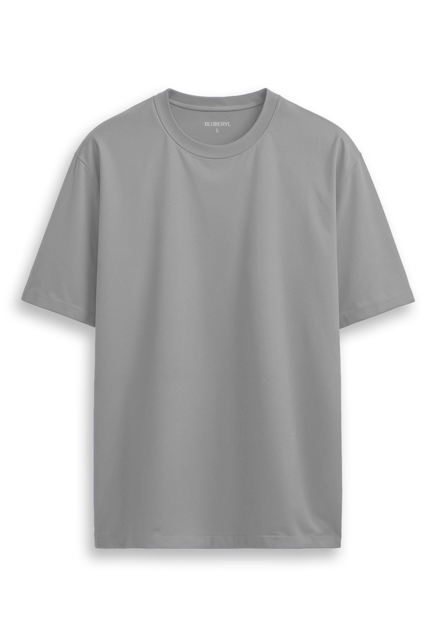 Oversized combed cotton solid Tshirt - Light grey