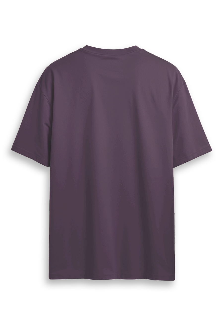Oversized combed cotton solid Tshirt - Mauve