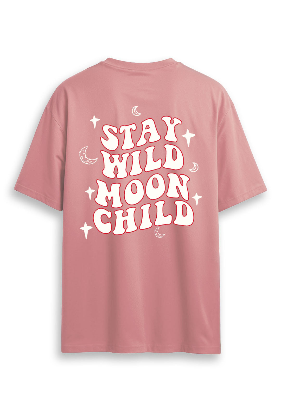 Cotton oversized Tshirt Coral pink - Moon child