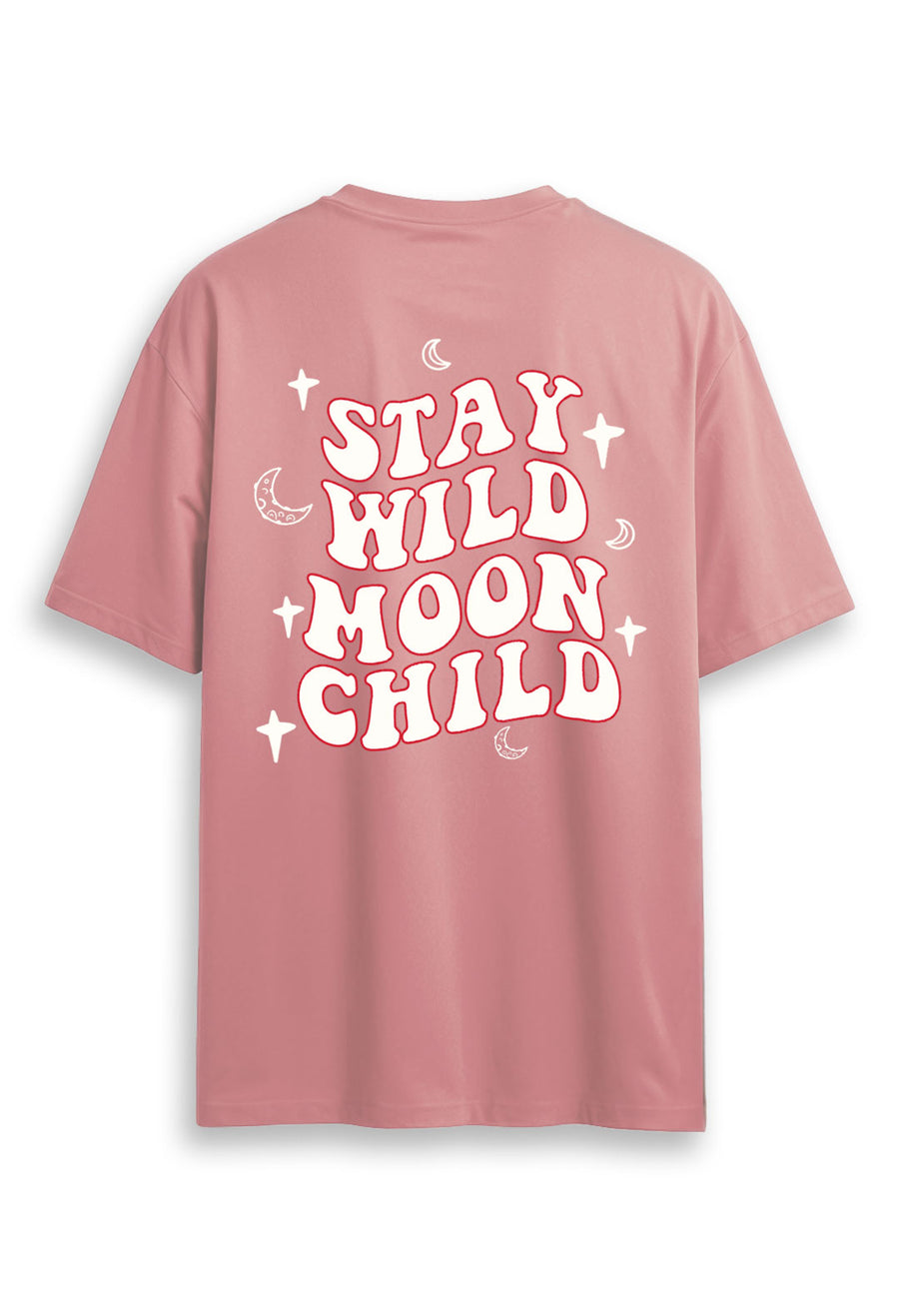 Cotton oversized Tshirt Coral pink - Moon child