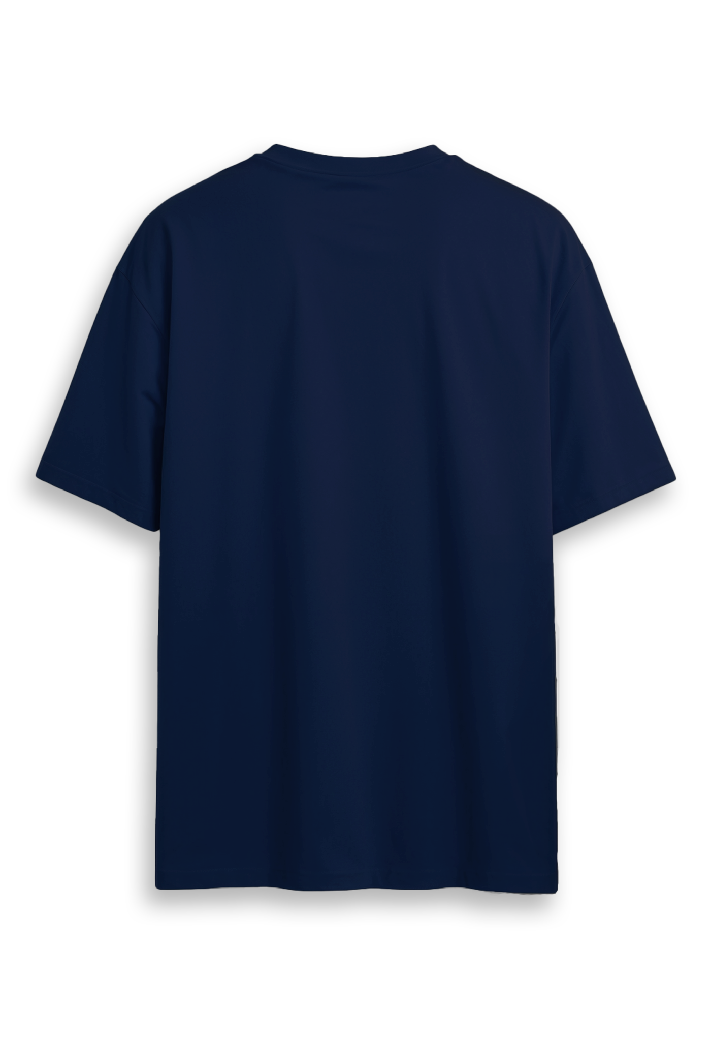 Oversized combed cotton solid Tshirt - Midnight Blue