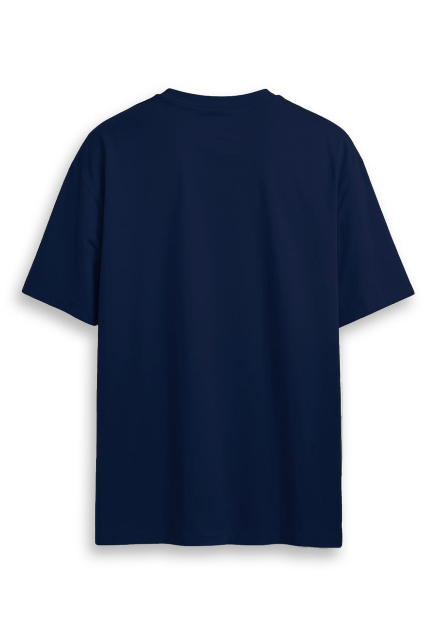 Oversized combed cotton solid Tshirt - Midnight Blue