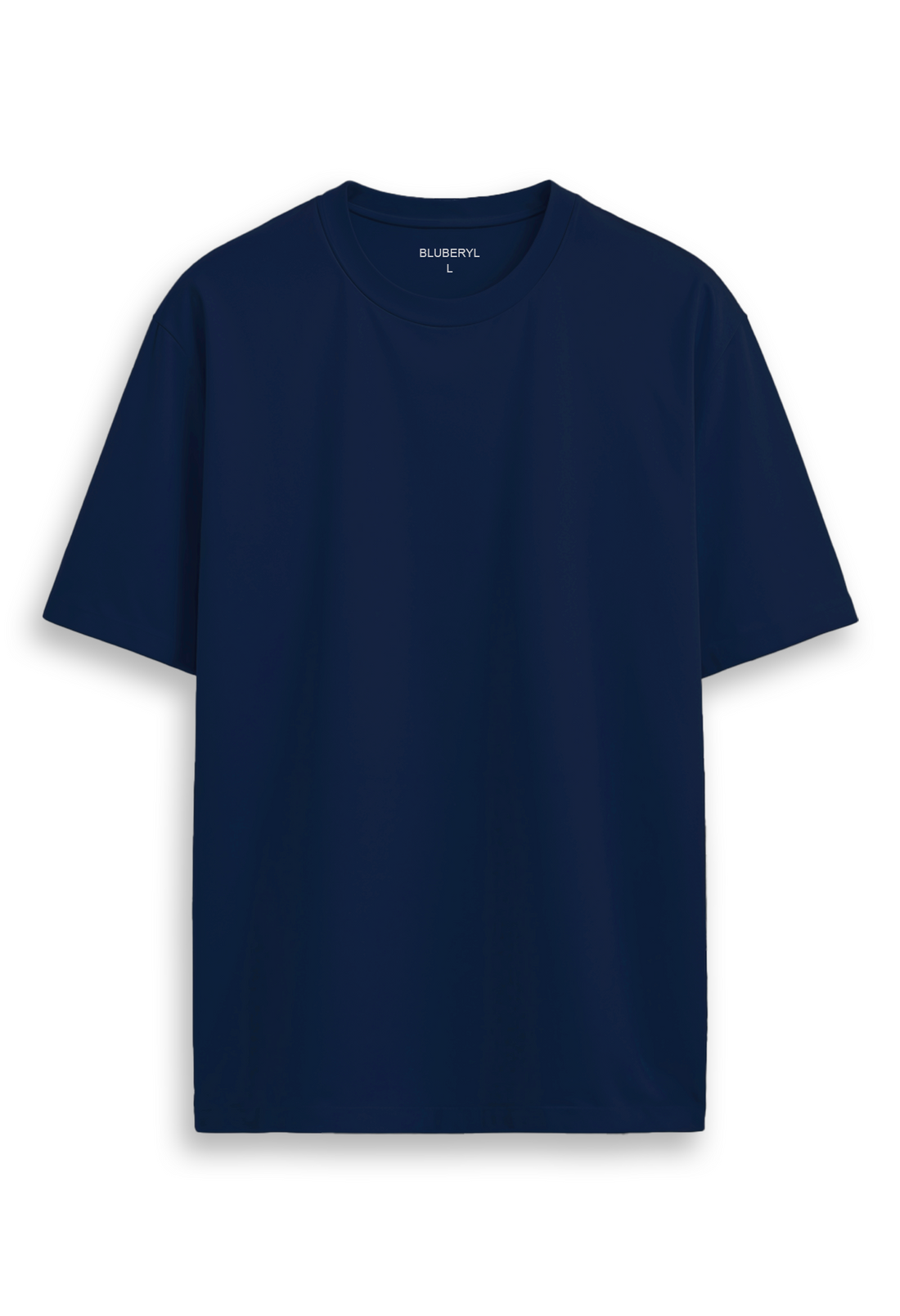 Oversized combed cotton solid Tshirt - Midnight Blue