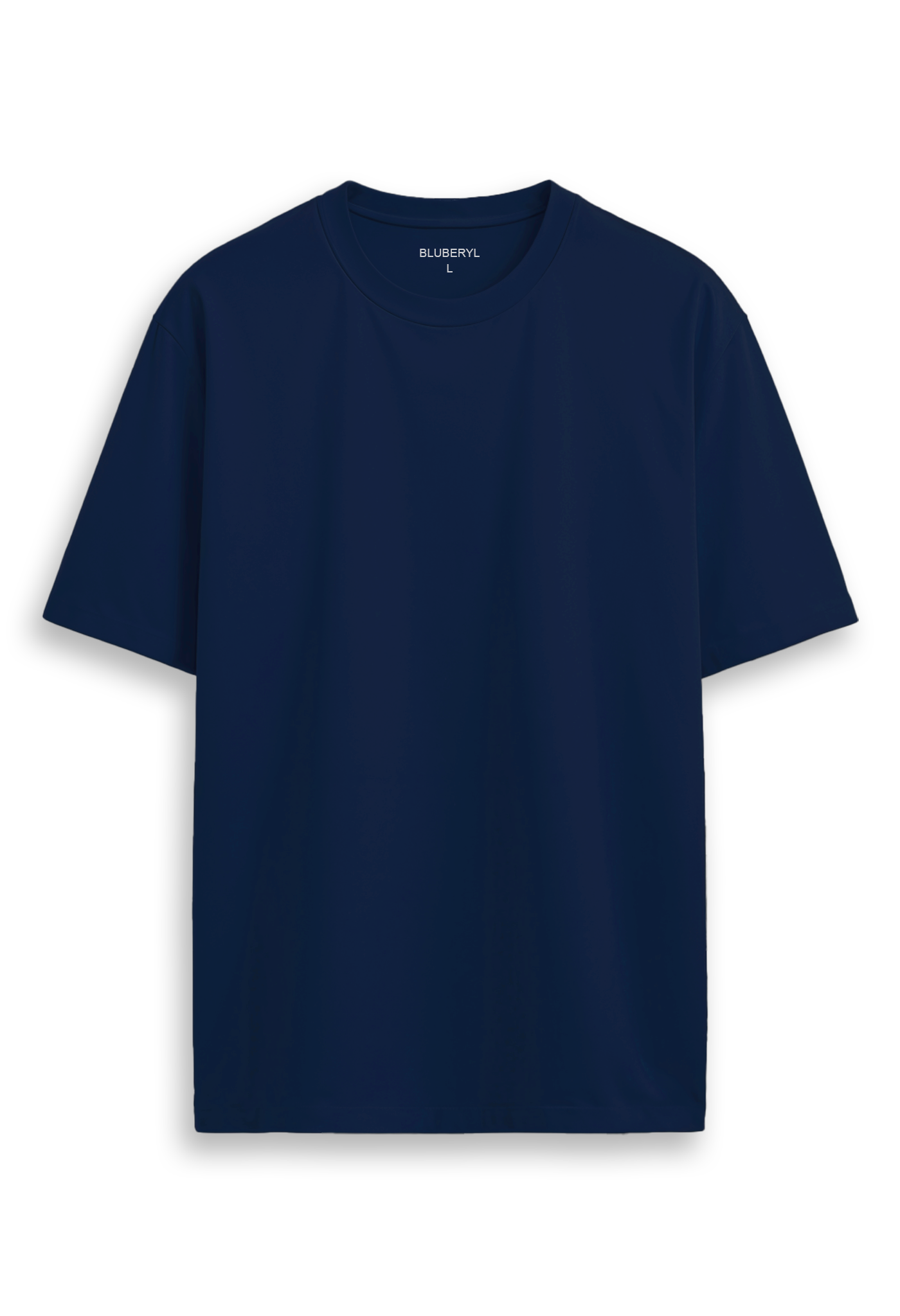 Oversized combed cotton solid Tshirt - Midnight Blue