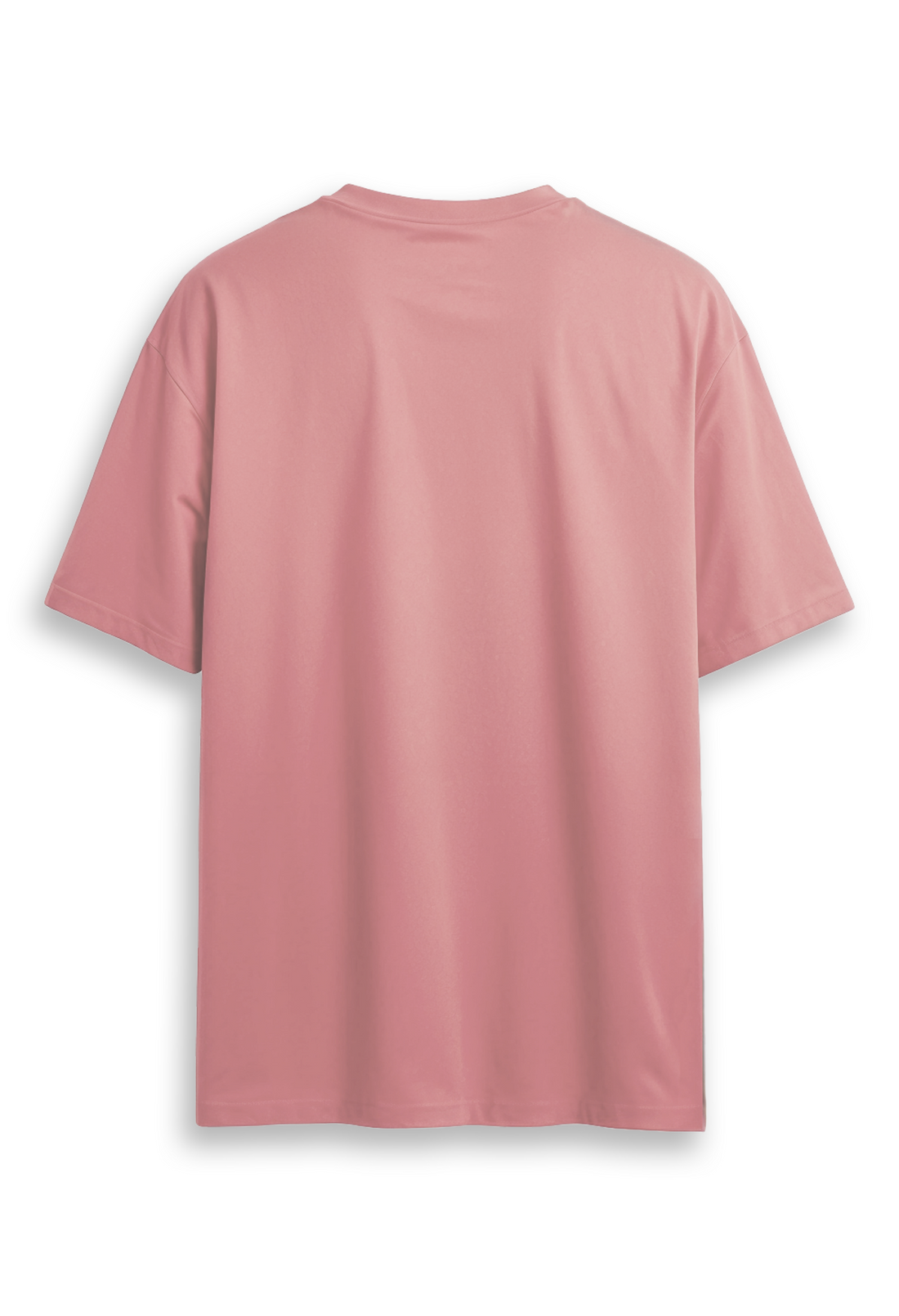 Oversized combed cotton solid Tshirt - Coral Pink
