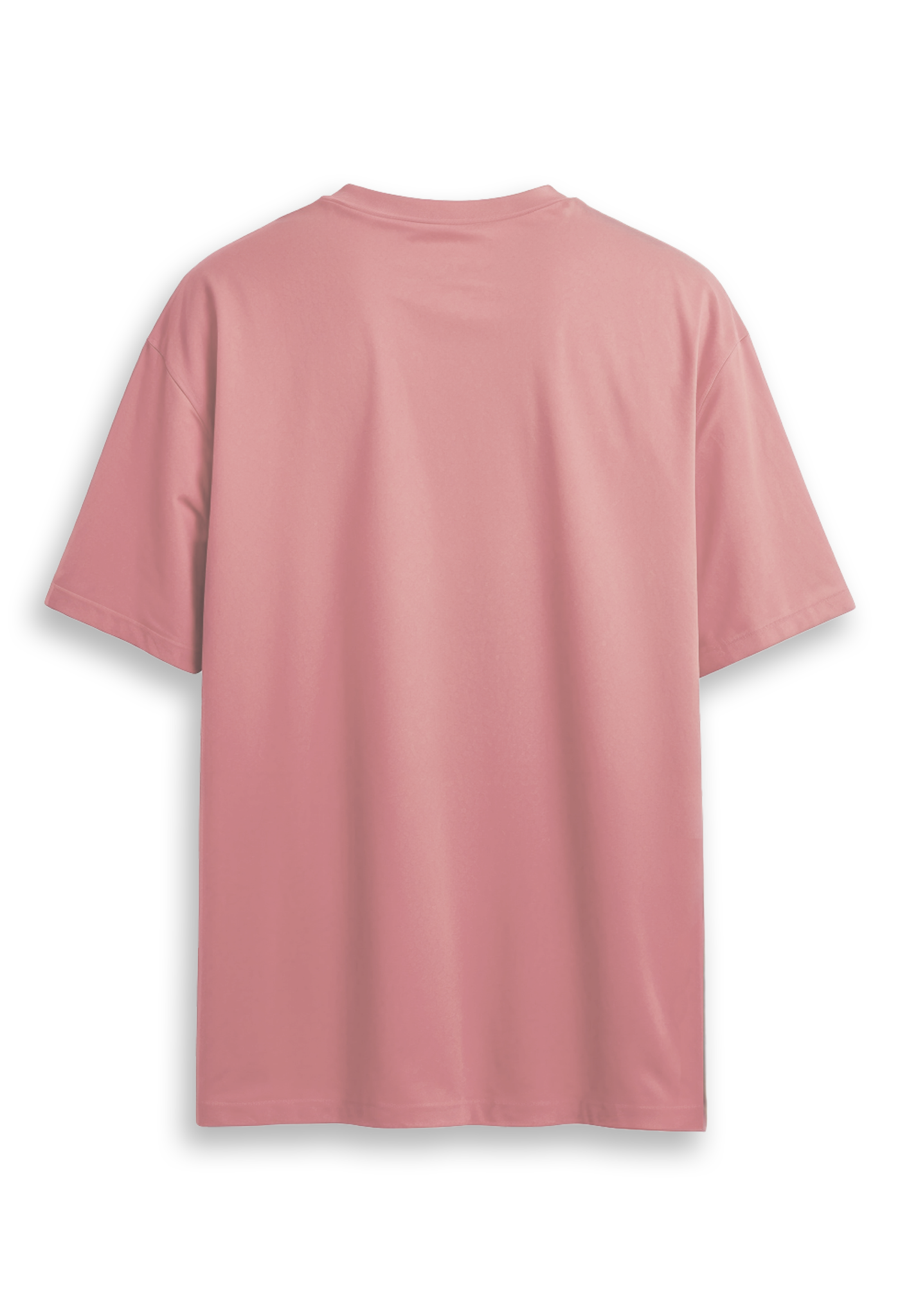 Oversized combed cotton solid Tshirt - Coral Pink