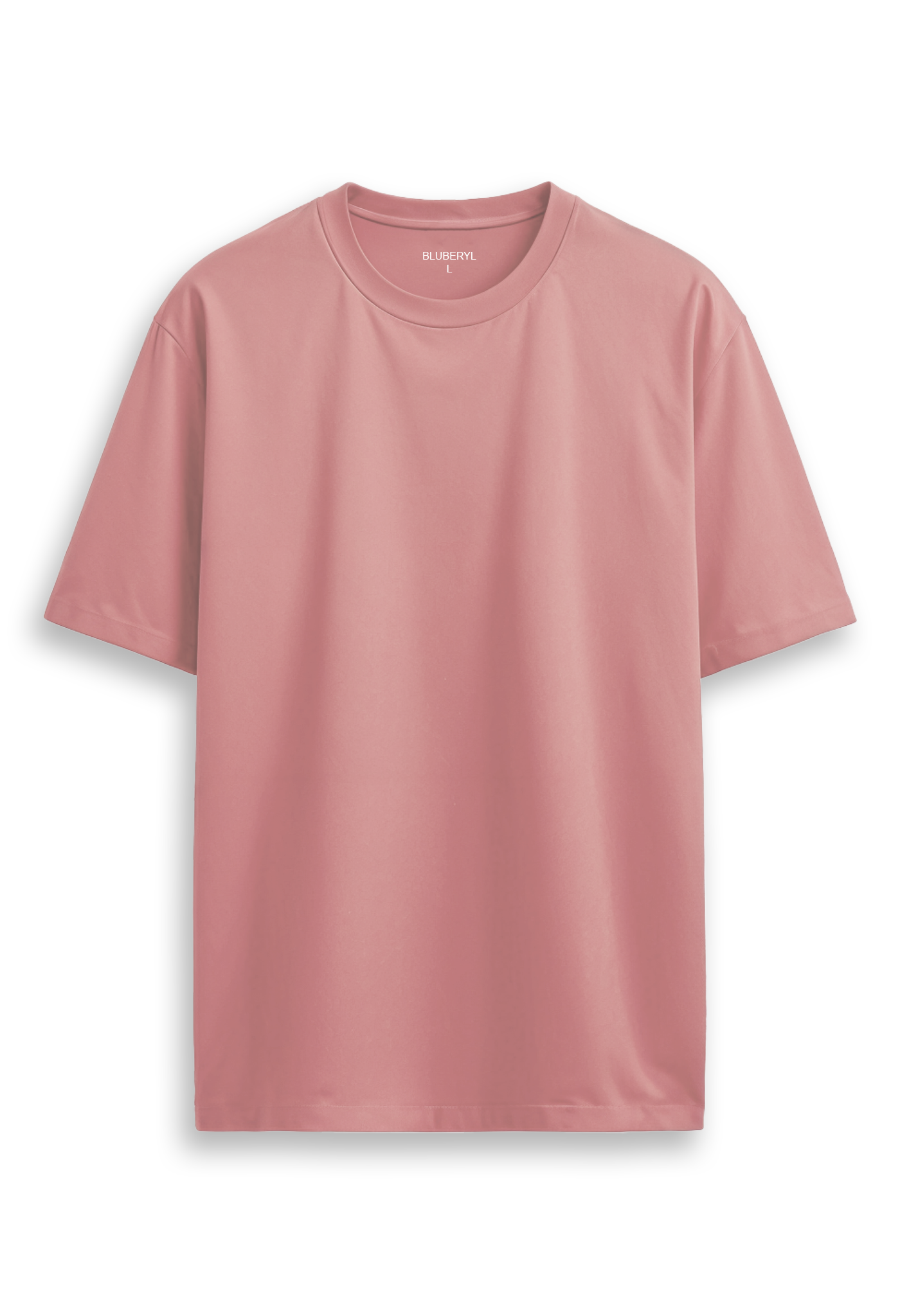 Oversized combed cotton solid Tshirt - Coral Pink