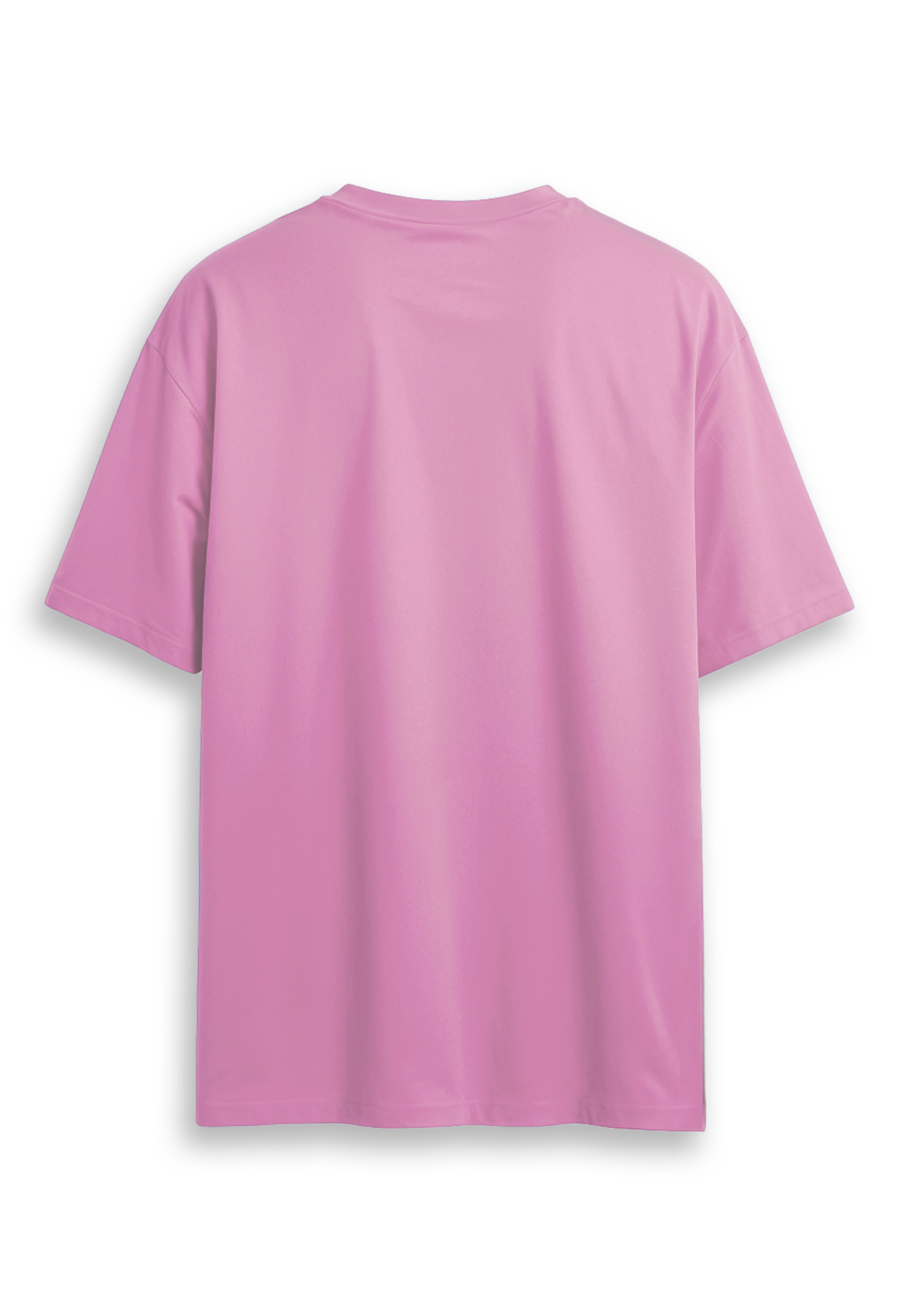 Oversized combed cotton solid Tshirt -Baby pink